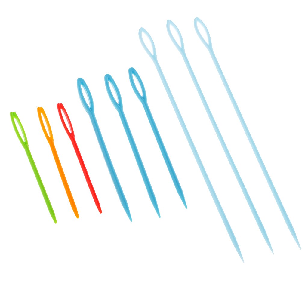 Plastic Wool Hand Knitting Yarn Needles Cross Stitch Knitting Needles, Assorted 3 Sizes