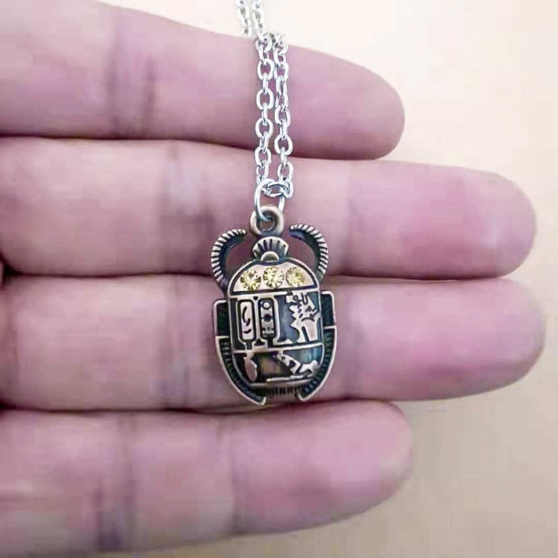 Strass scarab skalbagge hänge halsband för kvinnor män wicca egypten egyptiska egipto smycken tillbehör gotiska gotiska produkter