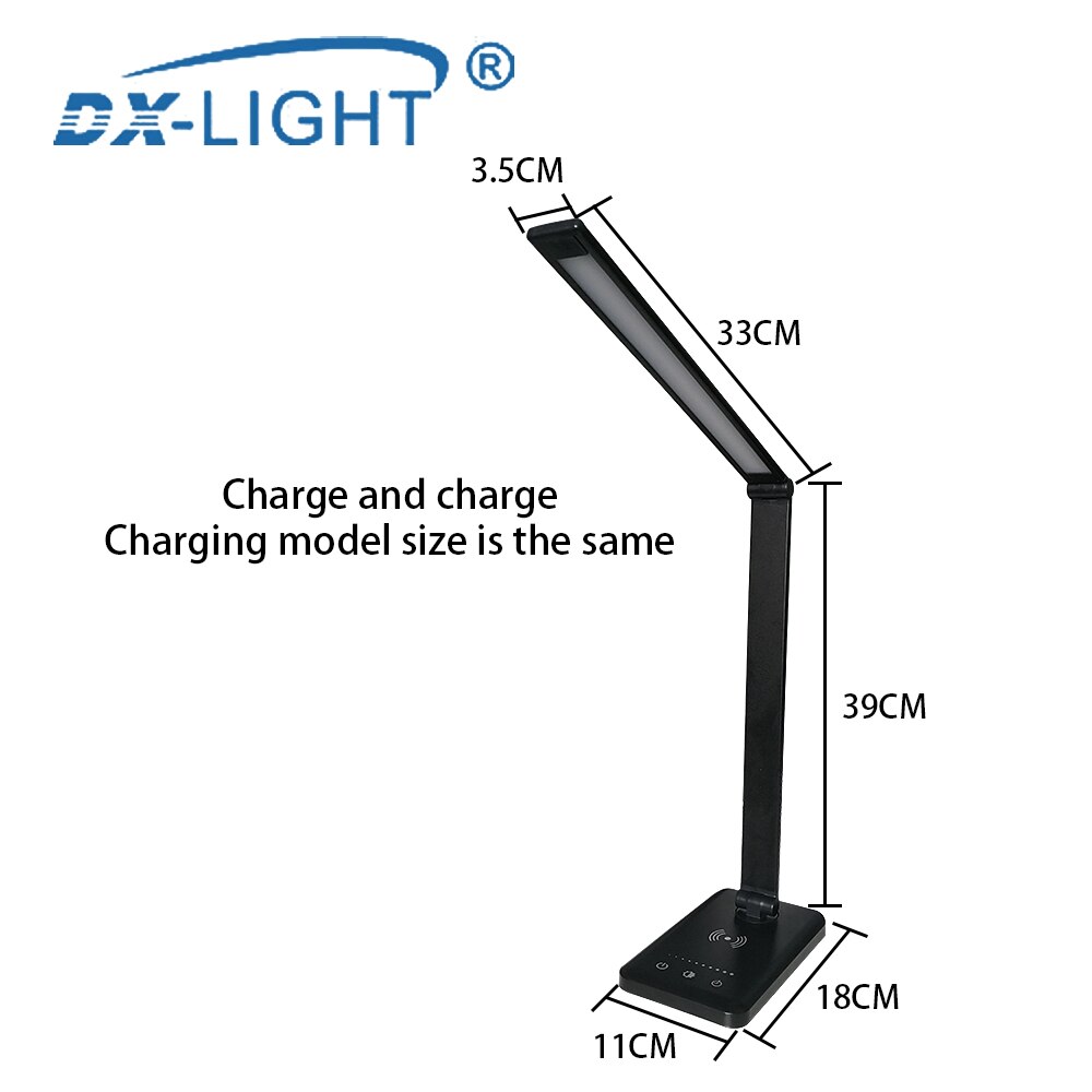 3 niveau Helderheid Verstelbare USB LED Bureaulamp Multifunctionele Qi LED Tafellamp 5 W Touch Switch USB/Draadloze lader Tafellamp