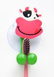 Multifunktionale Nette Cartoon Tier Saugnapf Zahnbürste Halter Haken Bad Zubehör 24 Farben: cow
