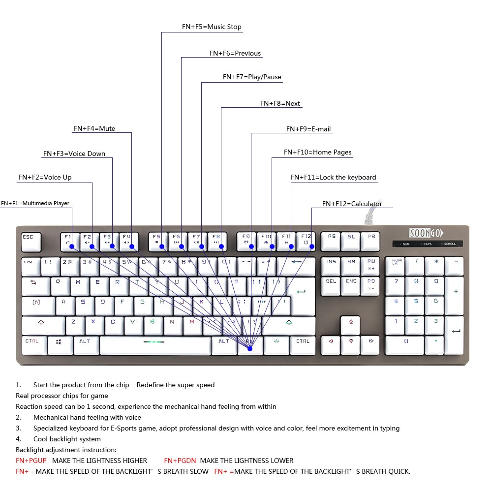 Wired Gaming Mechanical feeling keyboard Gamer Clavier usb Blacklight keyboard for computer keyboards multimedia high keycaps
