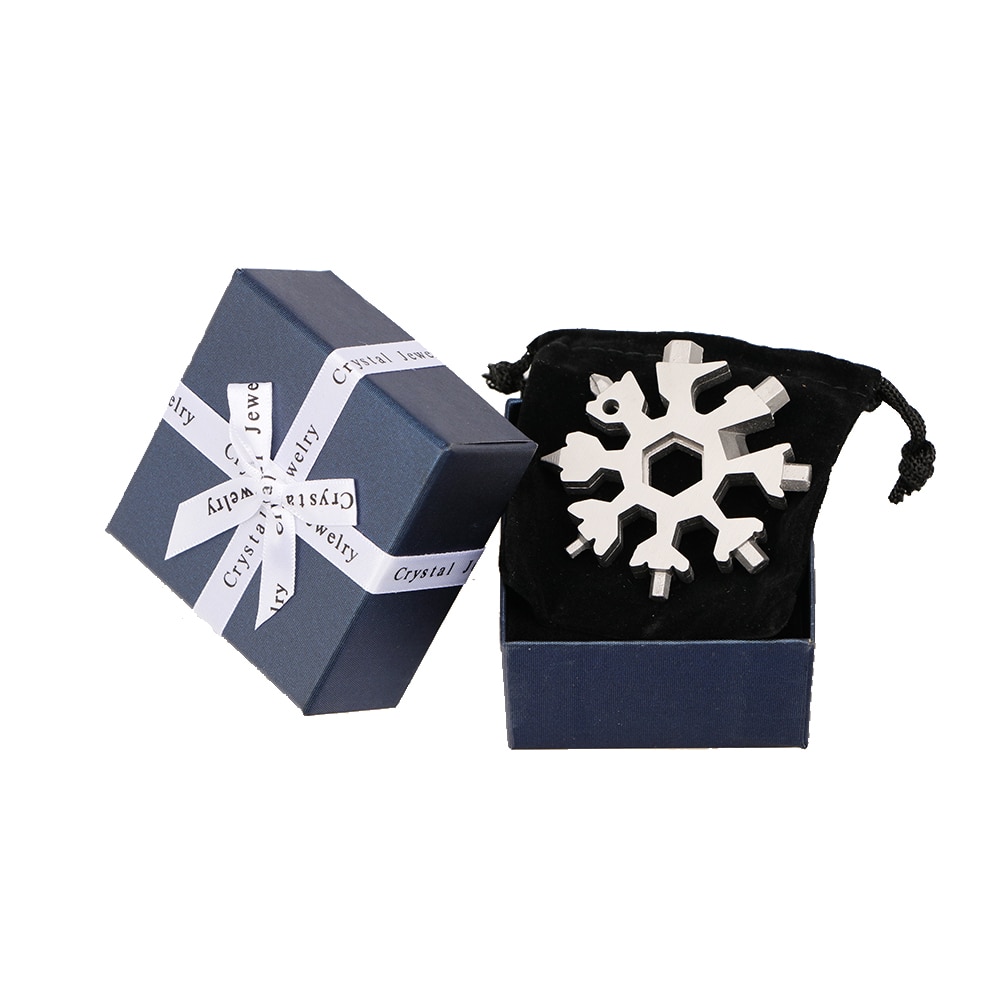 Outil multifonction flocon de neige 18-en-1 AMENITEE-outil multi-flocons de neige en acier inoxydable Easy N génie-saker 18-en-1 avec boîte