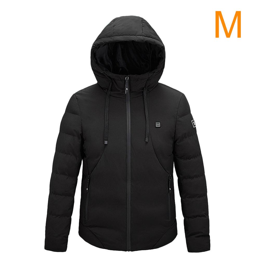 Warme Heizung Jacke draussen USB Erhitzt langarm für Männer Ski Weste Wandern Heizung Westen: Schwarz / 6XL