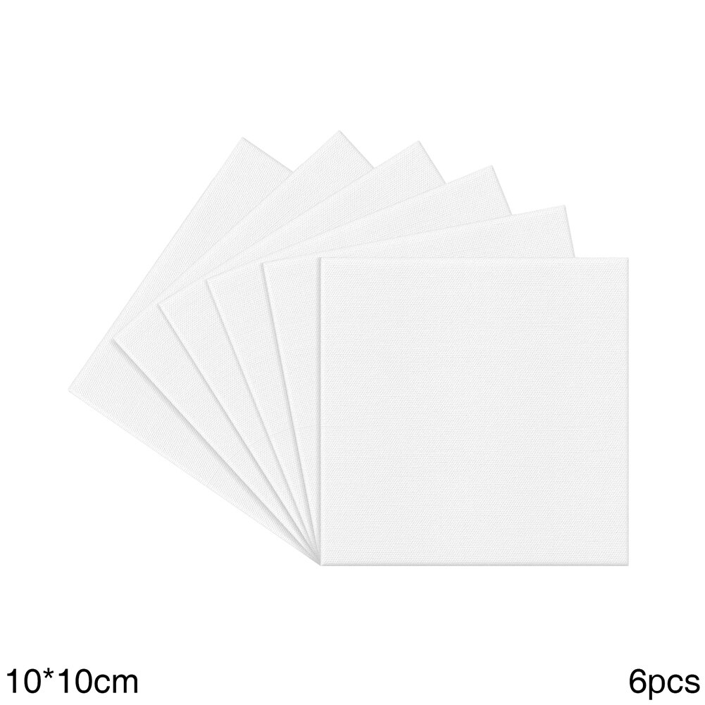 6pcs Blank Artist Canvas Framed White Paint Boards Artwork Painting Picture frame Art Painting Stretched Acrylic Board Panels: 10X10CM