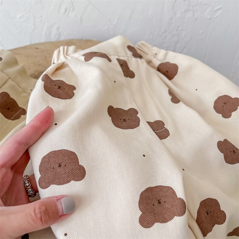 Herten Jonmi 2022 Lente Kinderen Cartoon Gedrukt Broek Koreaanse Stijl Katoen Casual Kinderen Haren Broek