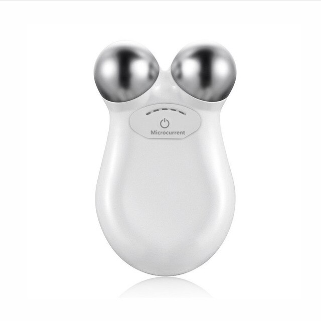 Mini Microcurrent V Shape face Lifting Machine Skin Tightening Rejuvenation Spa Anti Wrinkle USB Charging 3D Face Firm Massager: white