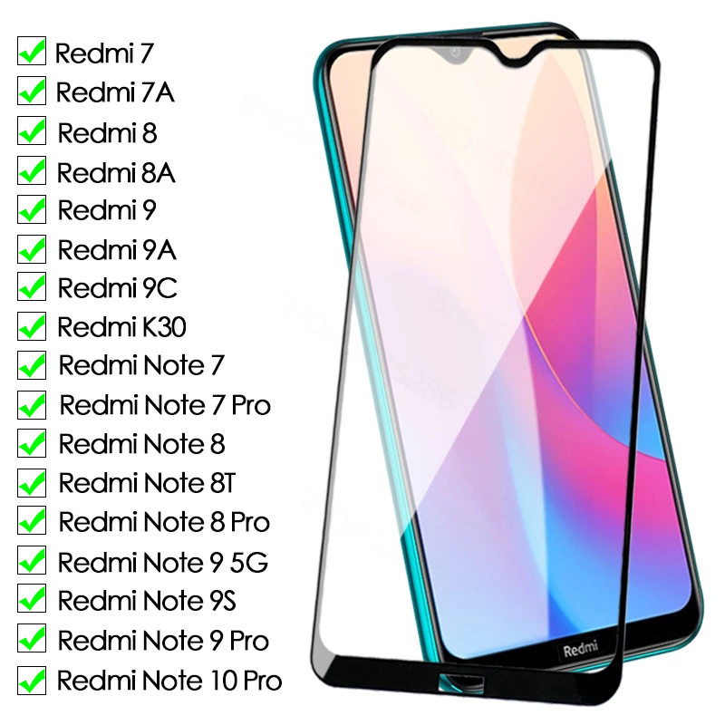 Beschermend glas voor xiaomi redmi note 7 8 8t 9s 9 10 geharde schermbeschermer redmi 7 7a 8 8a 9 9a 9c k30 veiligheidsglasfolie