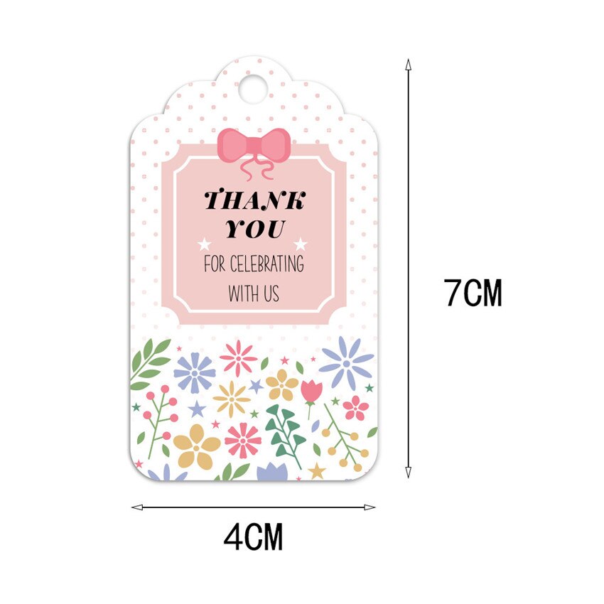 50pcs Watercolor Thank you Tags paper Lables Decor Hang Tags Thank you card wedding party DIY Crafts Label