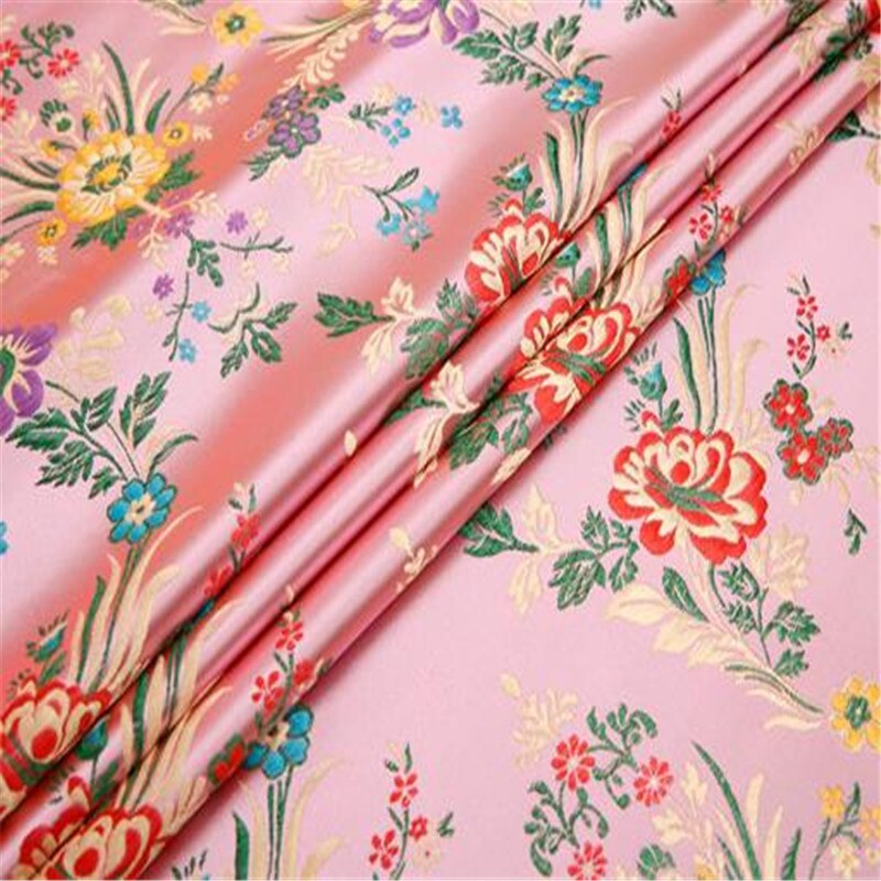 Jacquard Polyester Stoff Brokat Chinesische Blüte Krabbe Apfel Blumen- aufbringen Stoffe Für Herrliche Dame Bekleidung: 2 Rosa