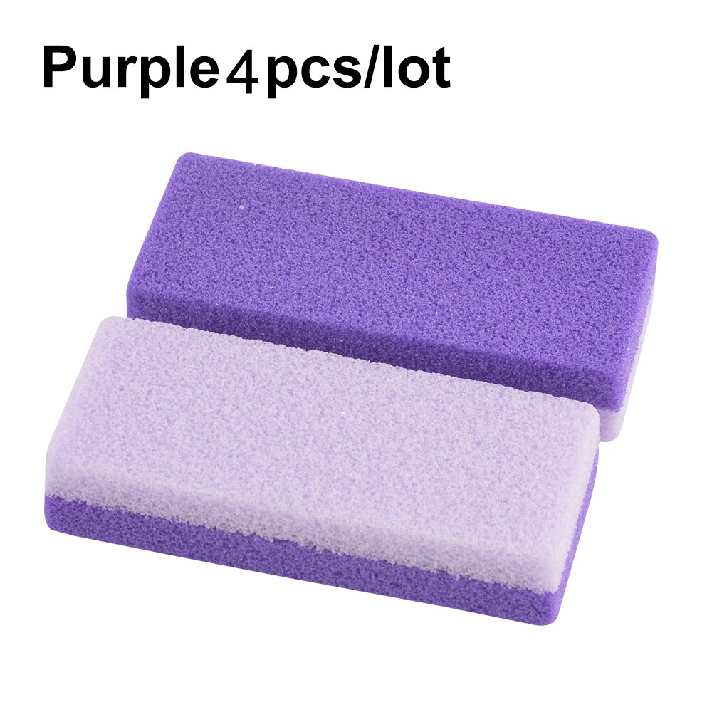 Esponja pómez para los pies, exfoliante para pedicura, dispositivo para moler los pies, herramienta para el cuidado de los pies: purple 4pcs
