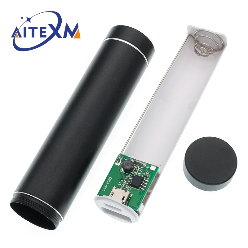 Batterie externe en métal pour smartphone, kit de bricolage, boîtier de rangement, soudure gratuite imbibée, 1X, batterie 18650, 5V, 1A, chargeur USB