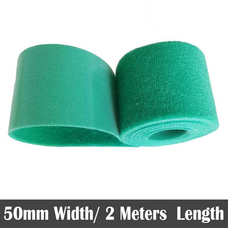 50mm * 2m Kabel Krawatten Magie Klebstoff Verschluss Band Haken und Schlaufen Clip Draht Linie Tabelle Band Klebrige Band Farbe: Grün