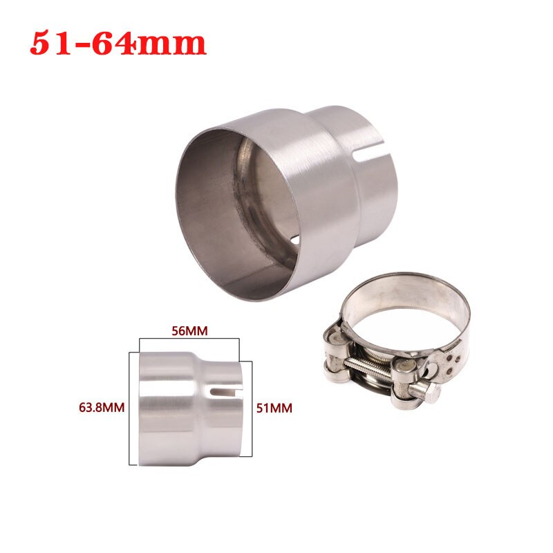 51mm to 52mm 54mm 56mm 58mm 62mm moottoripyörä yoshimura pakokaasun pakomuunnin sovitin linkkiputki putki vähennysventtiili 60mm äänenvaimennin kilpa: 51-64mm