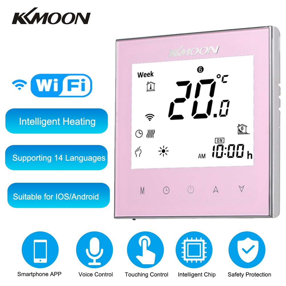 KKmoon Thermostats Digital Water Heating Thermostat Energy Saving Touching Screen LCD Display Home Room Temperature Controller