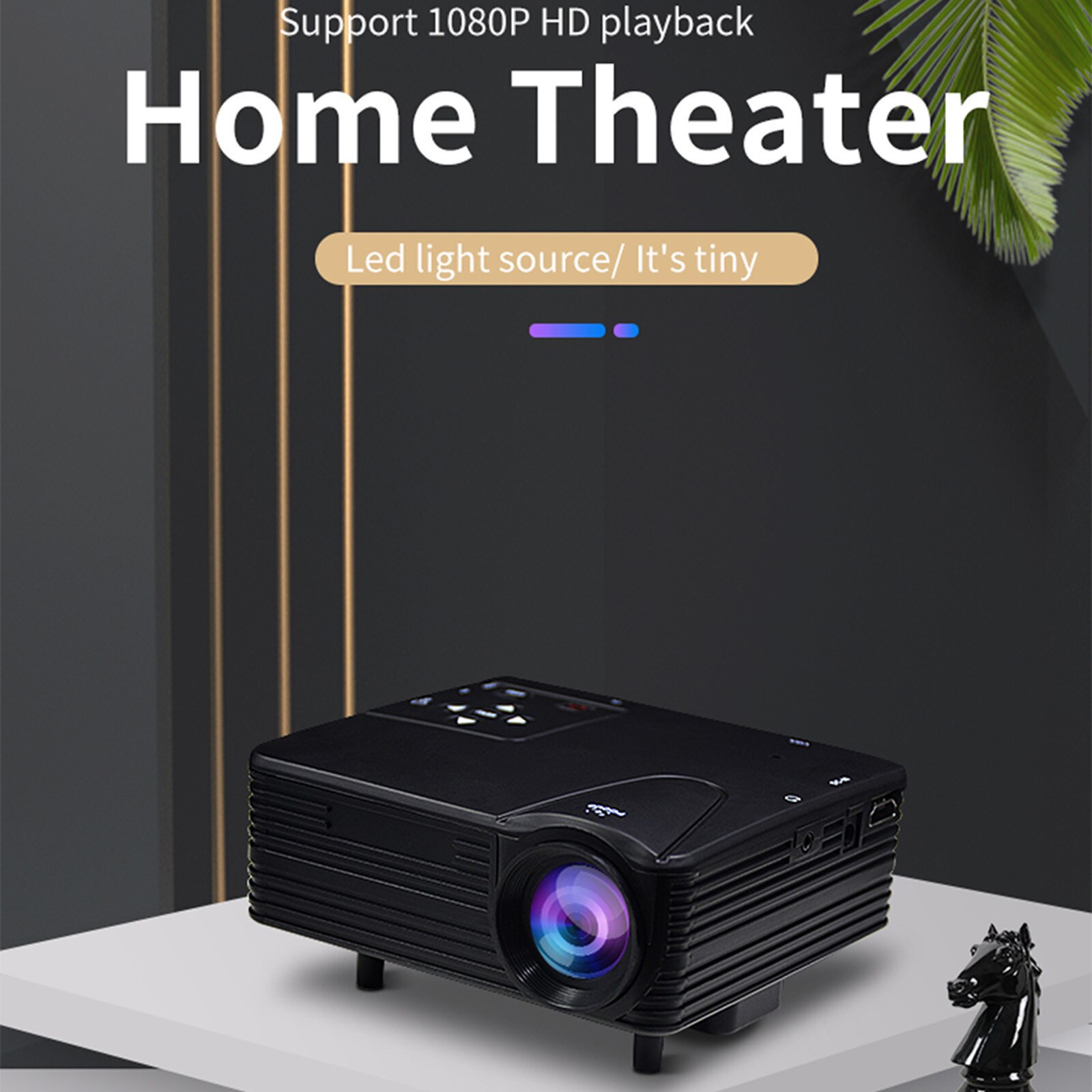 7000 Lumens 1080P HD LED Portable Projector 320x240 Resolution Multimedia Home Cinema AV VGA SD HDMI Movie Beamer Video Theater