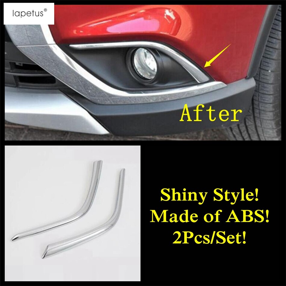 Chrome Accessories For Mitsubishi Outlander Front Rear Fog Lights Ring Head Lamp Eyelid Eyebrow Molding Cover Kit Trim: Model B