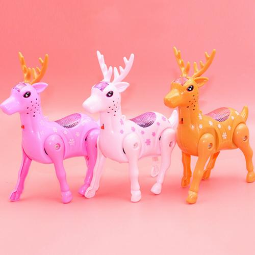 Elektryczny chodzący muzyczny doprowadziło Sika Jeleń zabawka w kształcie zwierzątka ze smyczą interaktywna zabawka dla dzieci наклейки на автотовары akcesoria samochodowe: Default Title