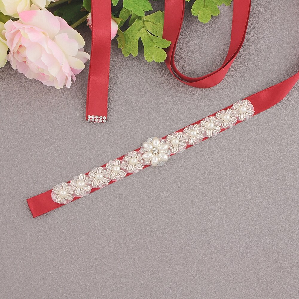 ZMS155 argent strass ceinture de mariage robe de mariage ceinture ceinture de mariée demoiselle d'honneur ceinture ceinture pour robe de soirée diamant ceinture: wine red