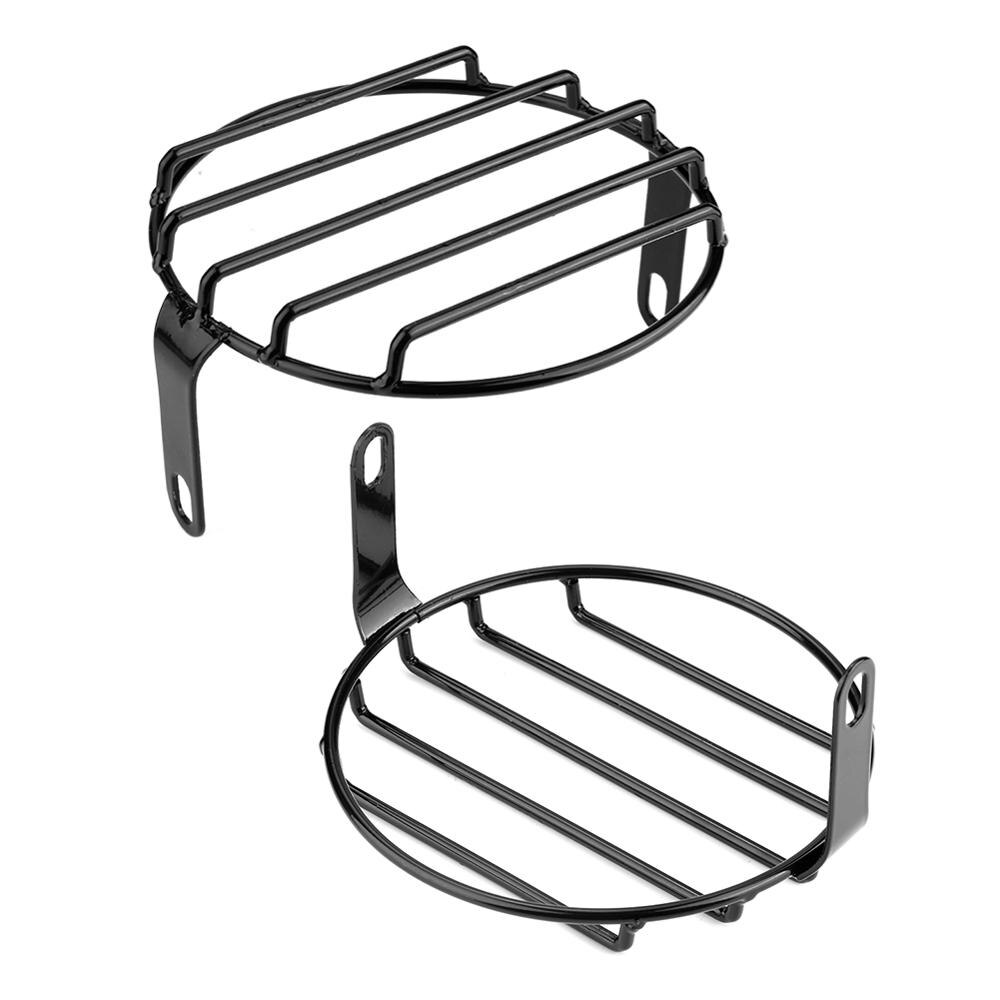 Zwarte Retro Motorfiets Koplamp Grill Ronde Cover Masker Geschikt voor motorfietsen met 5.75inch koplamp