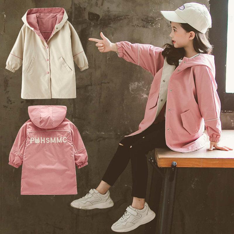 Kinderen meisjes trenchcoat hoodies jas 4 6 8 10 12 13 jaar tienermeisjes kleding dubbelzijdige jas herfst bovenkleding kinderen