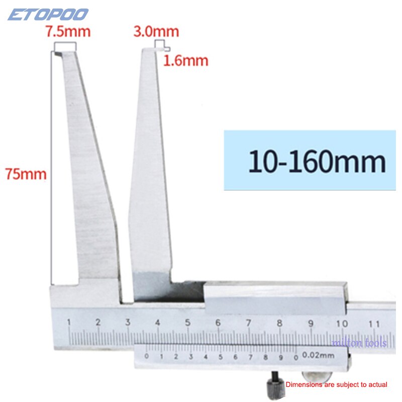 10-160mm 30-300 Inner Groove Caliper Inside Vernier Caliper Stainless Steel Long Claw For Inner Diameter Measurement Tool Gauge