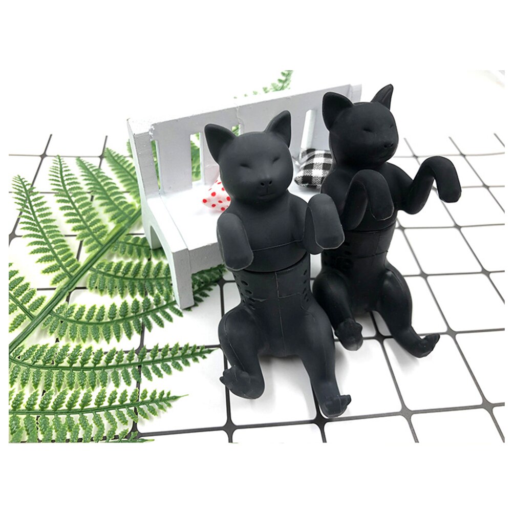 Pet Cat Tea Infuser Food Grade Silicone Rubber Purrtea Animal Tea Filter Tea Straine Black Grey Herbal Filter Spice Diffuser