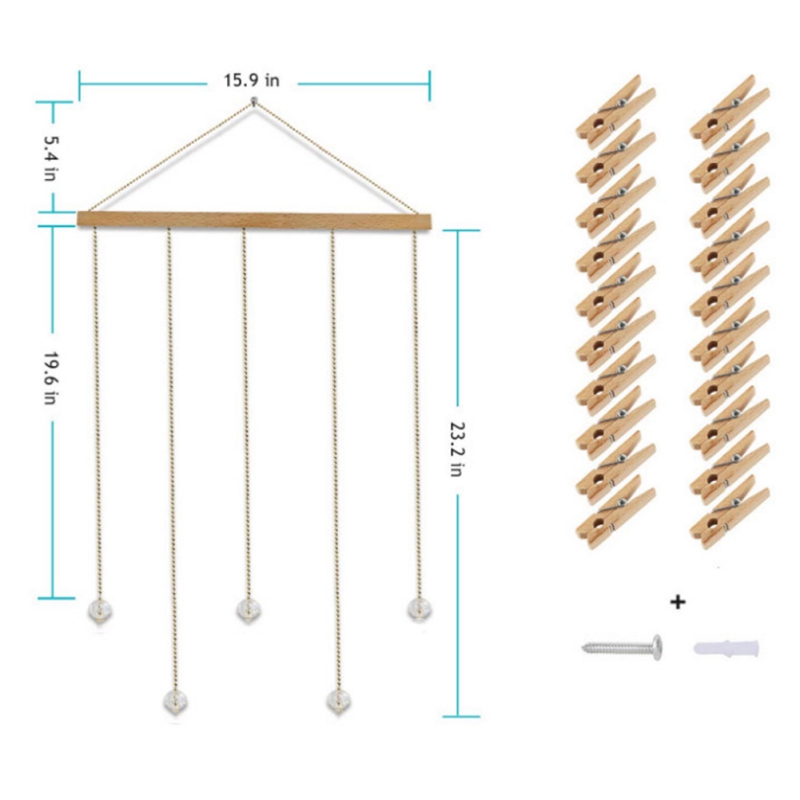 20Pcs Clip Photo Hanging Clips Photo With Crystal Pendant Collage Display Home Bedroom Wall Decoration for Picture Craft