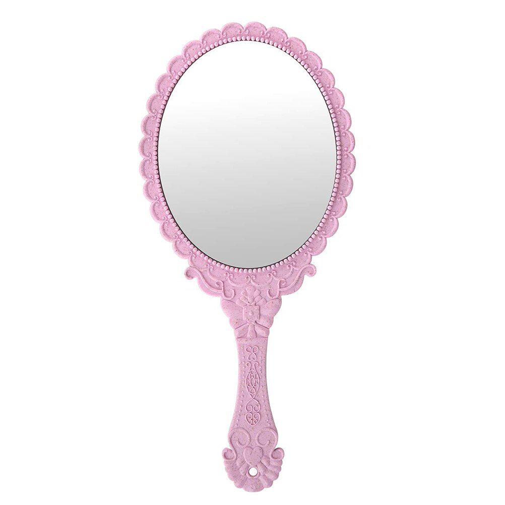 2pcs Handheld Makeup Mirrors Retro Pattern Mirrors Portable Cosmetic Mirror Mirror for Girls
