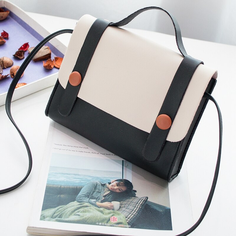 Fräsch och mångsidig crossbody-väska dam handväska och flip axelväska svart