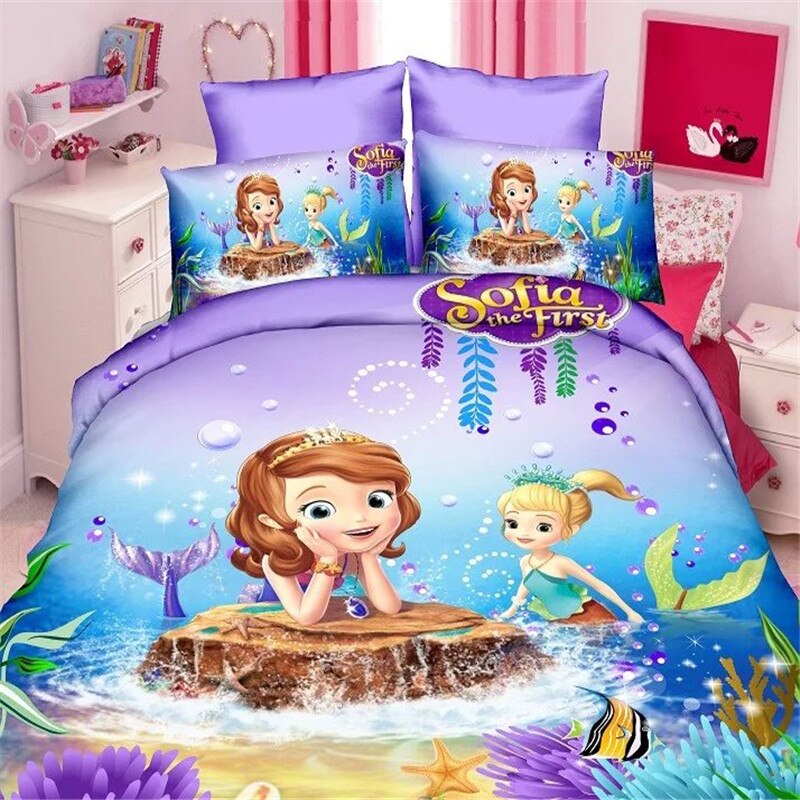 princess girls bedding set 3/4pcs children twin size bed linen set: xryrenyusuofeiyazi / twin 4pcs