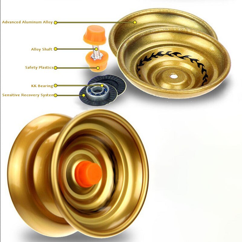 1 stk metallegering yo yo bold klassisk legetøj y-akse roterende yo-yo til børnelegetøj