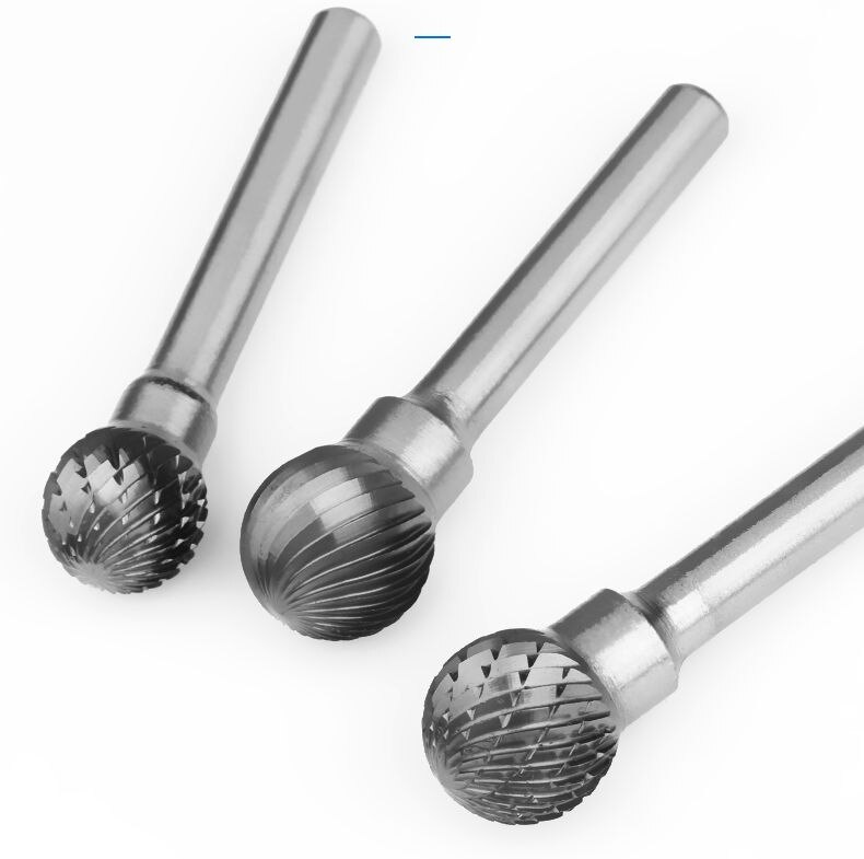 6-25mm Big D Ball Cutters Tungsten Steel Milling Cutter Carpenter Tools Grinder Rotary Burrs Carbide Rotary File Metal Carving