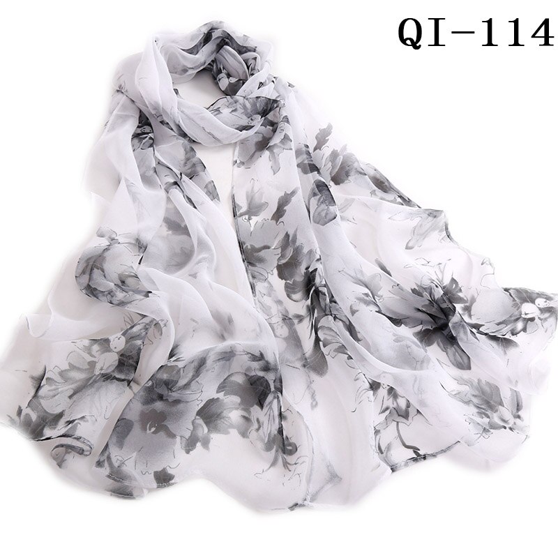 Multiple Colour Lotus leaf Flower Chiffon Georgette Bandana Scarf Women Foulard Long Shawl Summer Hijab 50*160CM