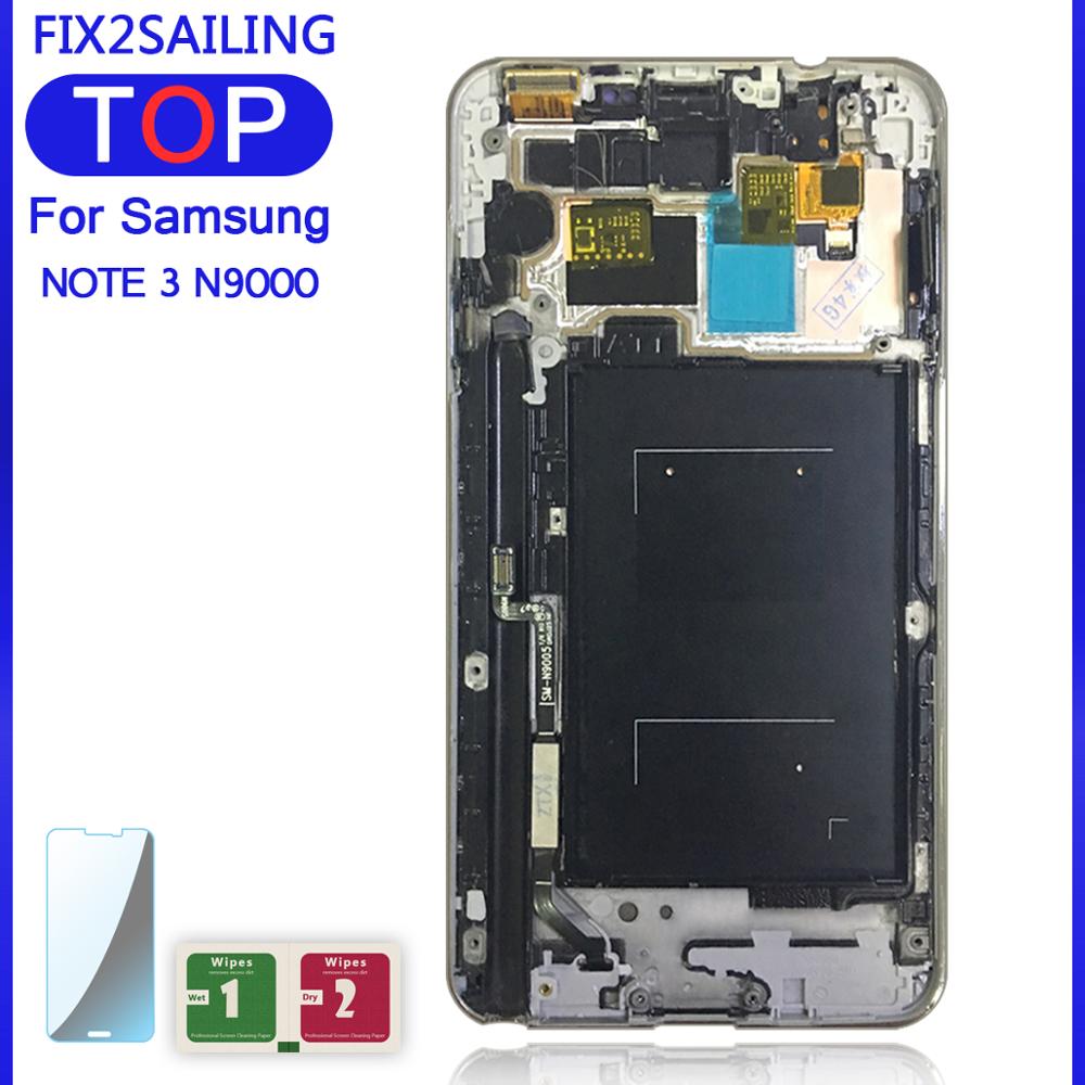 Helderheid Aanpassing Lcd Voor Samsung Galaxy Note 3 N9005 Note3 LCD Display Frame Touch Screen Digitizer Vergadering Vervanging