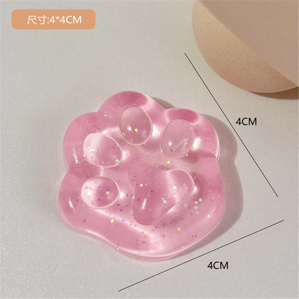 Fidget Toy Mini Squishy Toys Mochi Ice Block Stress Ball Toy Kawaii Transparent Cube cat paw fish Stress Relief Squeeze Toy: GRAY