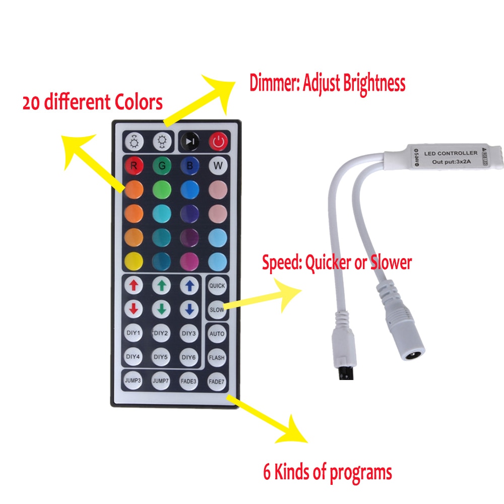 BOLE DENGYE RGB LED Strip 5050 5 M 10 M 2 M 3 M Waterdichte Flexibele Diode Tape 44Key IR afstandsbediening RGB Controller 12 V LED Adapter