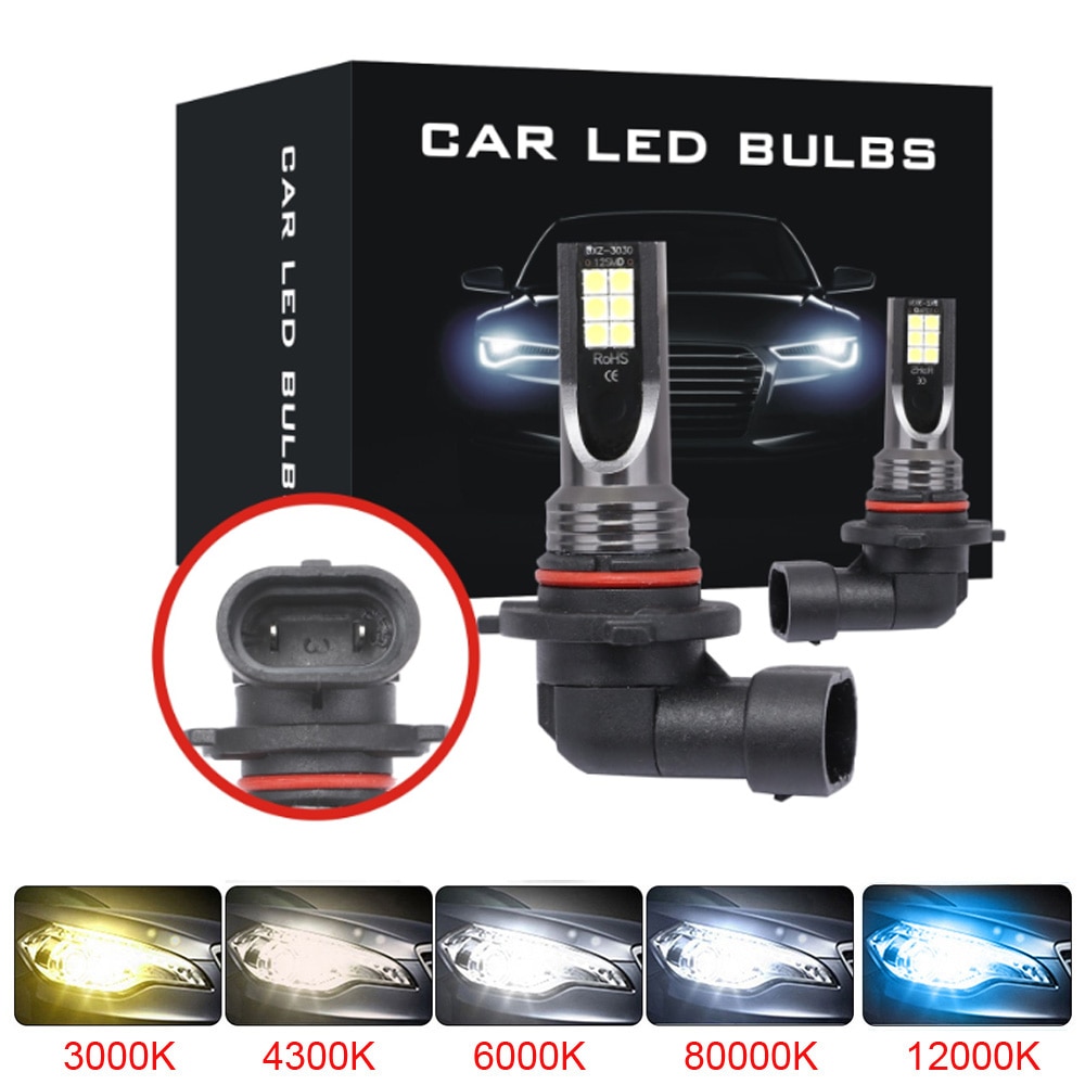 2 uds 9005 HB3 bombillas LED superbrillantes H4 H7 H1 H11 H8 H9 9006 HB4 luz antiniebla de coche luz de giro lámpara de conducción blanco ámbar azul