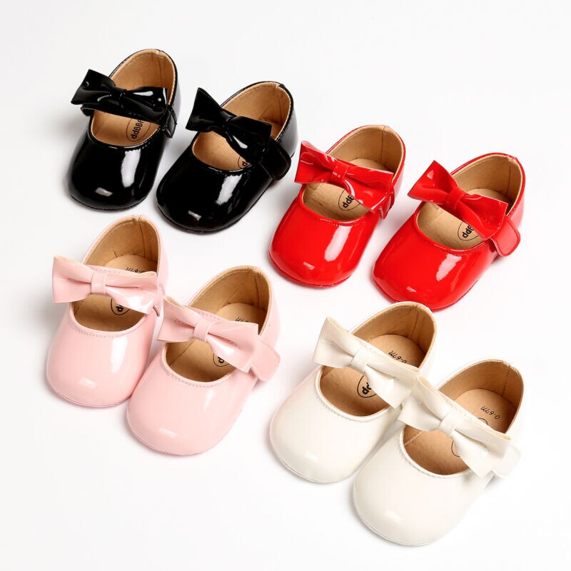 0-18Months Infant Neugeborenes Baby Krippe Pram Schuhe Bogen-Knoten Weiche Sohle Schuhe Sandalen