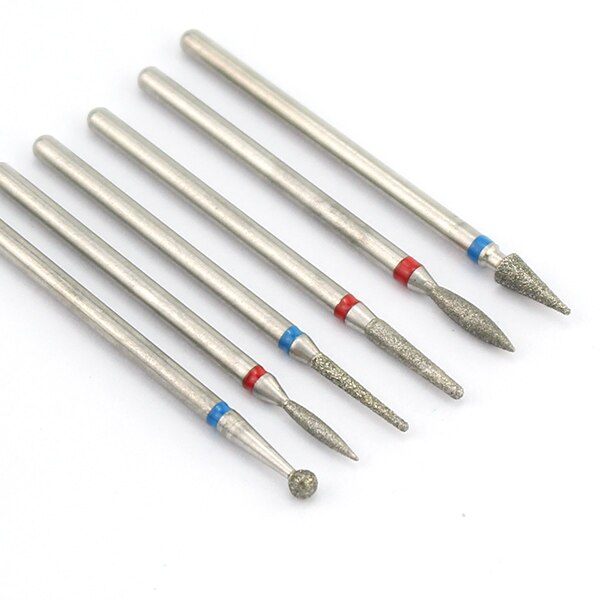 6pc Diamond Nail Drill Bit Set Rotary Electric Manicure Drills Milling Cutter for Pedicure Cuticle Clean Tool Nail Art Equipment: NO3