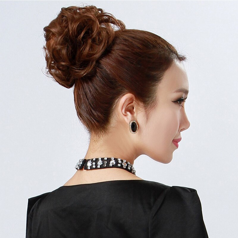 Xuanguang lockig bulle bär gummiband syntetisk peruk syntetisk bulle munk peruk chignon