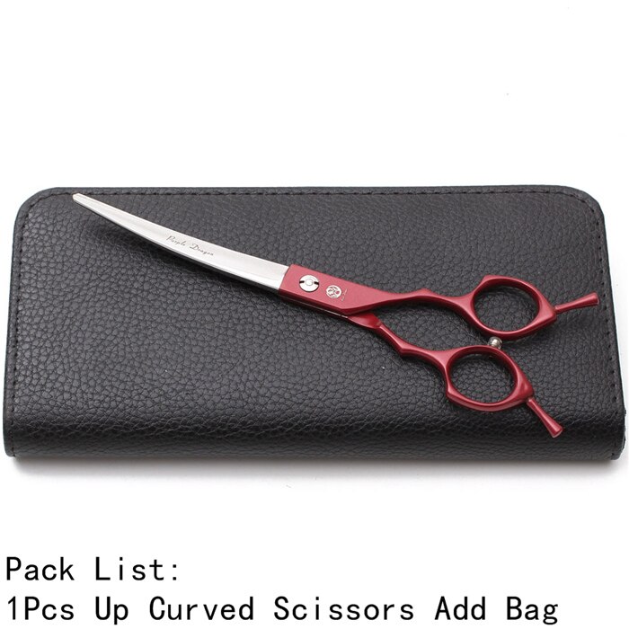 7" Purple Dragon Japanese 440C Up Curved Scissors Grooming Scissors Pet Scissors Bend Up Shears Animal Shears Z4009: Z4009 Hong UC 7Y