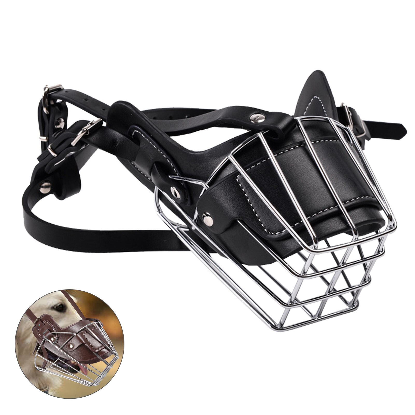 Dog Muzzle Dog Mouth Guard Muzzle Guard for Dogs Prevent Biting Barking: A / L