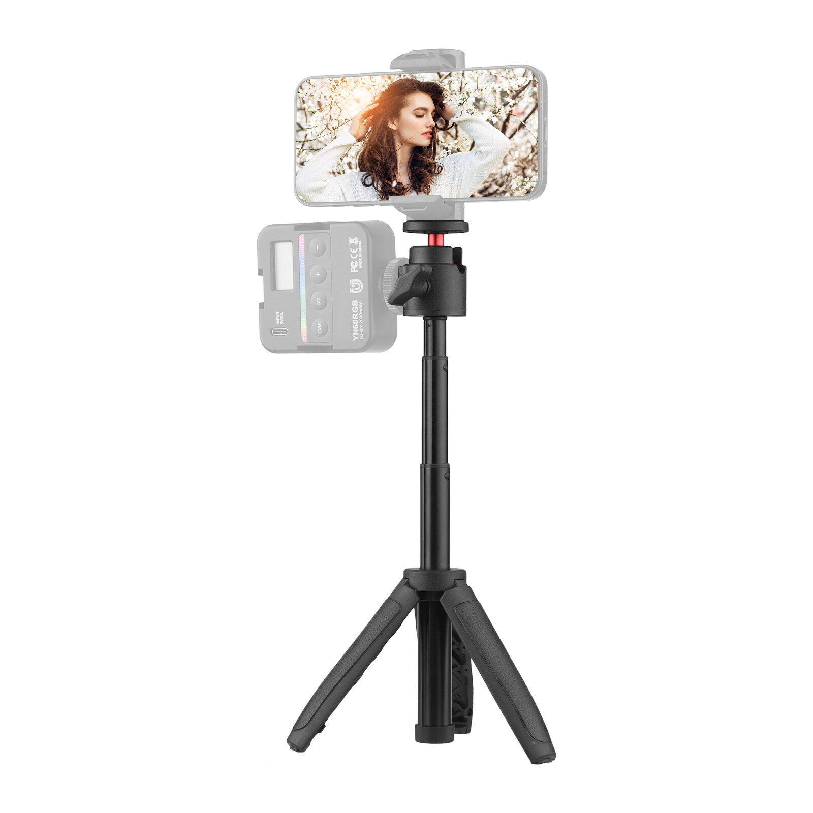 Portable Mini Tripod Lightweight Extendable Tripod Stand Handle Grip with 4 Levels of Adjustable Height for Phone Camera Video
