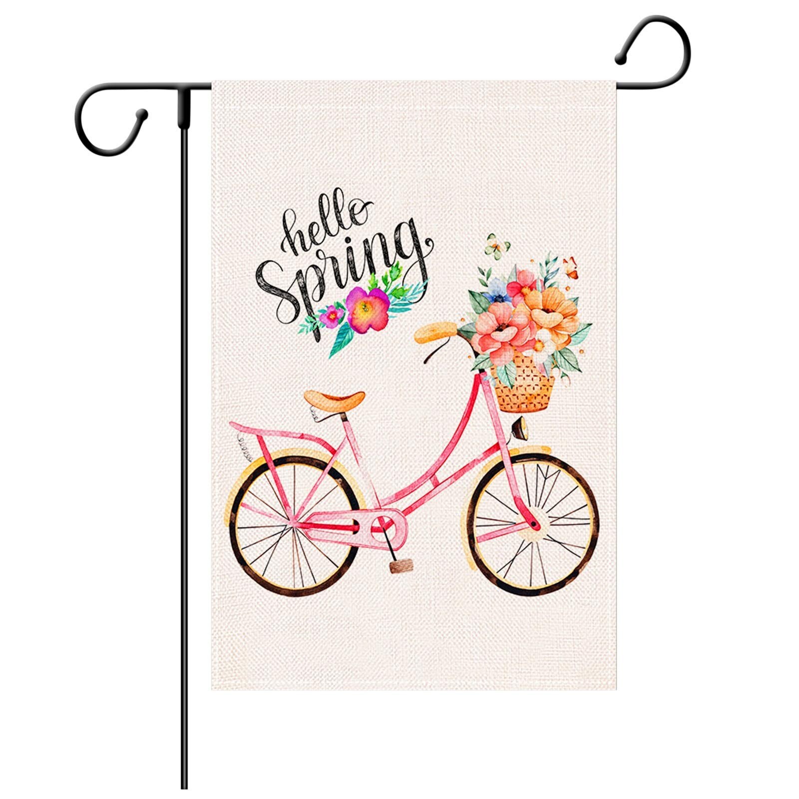 Spring Garden Flag Decorations Outdoor Banner,Farmhouse Yard Sign Garden Flag House Decor: C