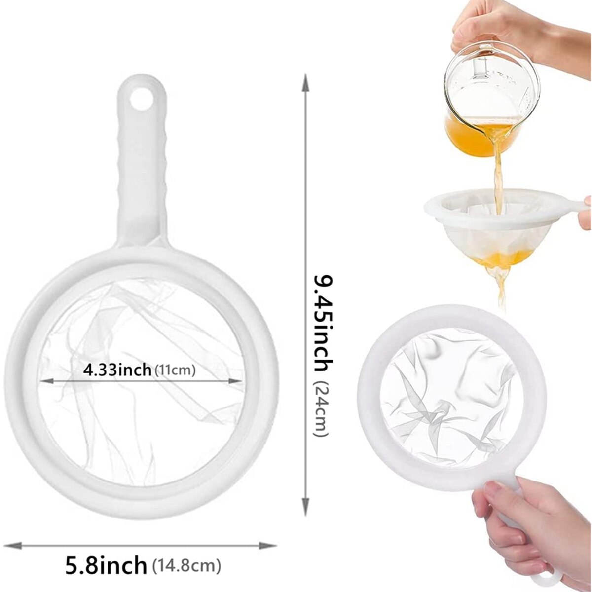 Finmasket si ske køkken mad si genanvendeligt fint dørslag mesh sigte si til juice soja mælk kaffe vin filter