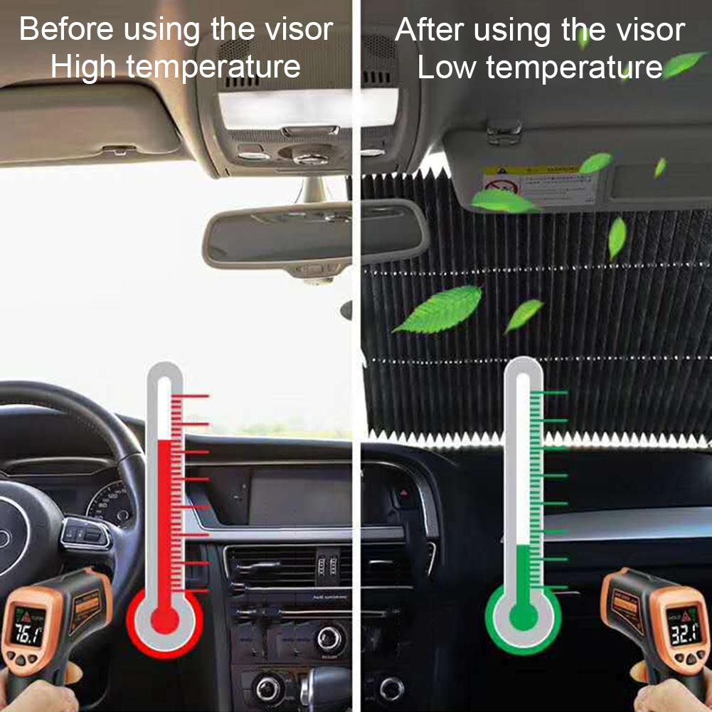 Voorruit Zonnescherm Intrekbare Window Zonnescherm Visor Shield Cover Voor De Meeste Auto