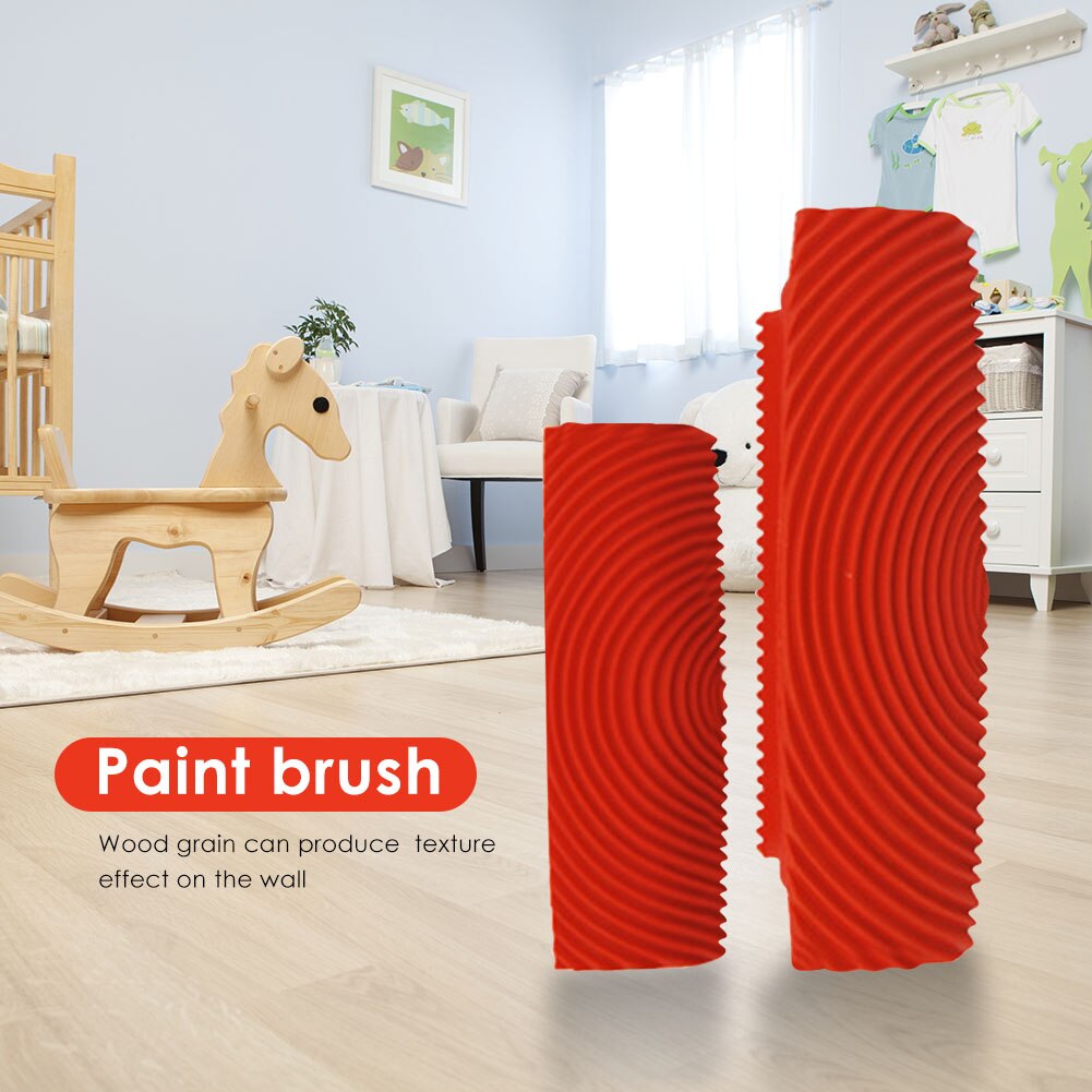 2 Pcs Wall Paint Runner Roller Brushes Wall Texture Art Painting Embossing Tool Classic Household Wall Decorative DIY Tools Set