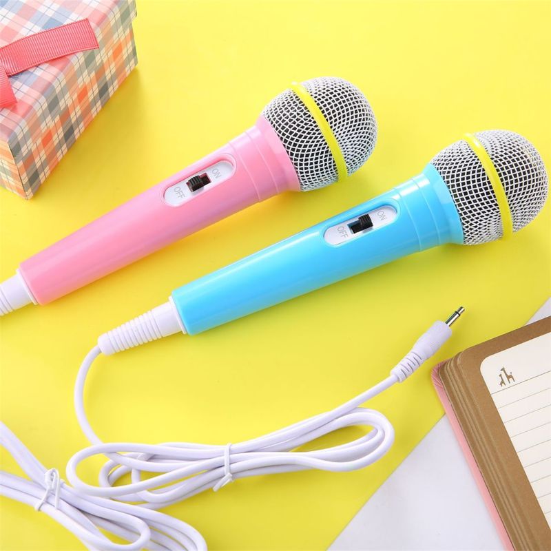 Children Wired Microphone Toy Musical Instrument Singing Karaoke For Learning Machine Computer Car Hi-fi Equipment Y4UD