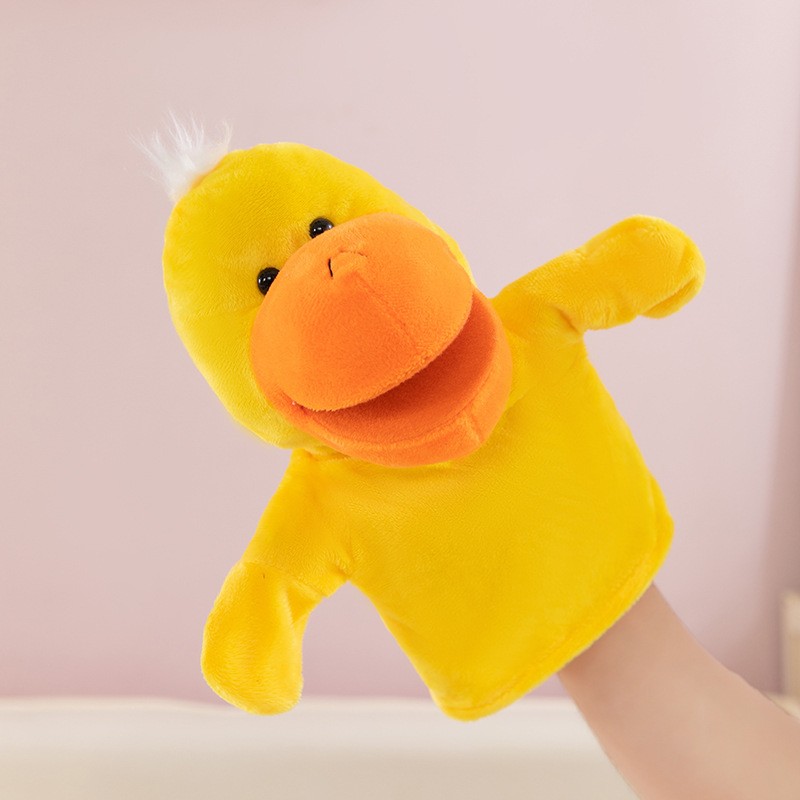 Burattini da dito a mano Giocattolo di peluche di cartone animato Fornitura per feste Raccolta di famiglia Giocattolo preferito leone Pecora Anatra Giraffa Regali per bambini: verde