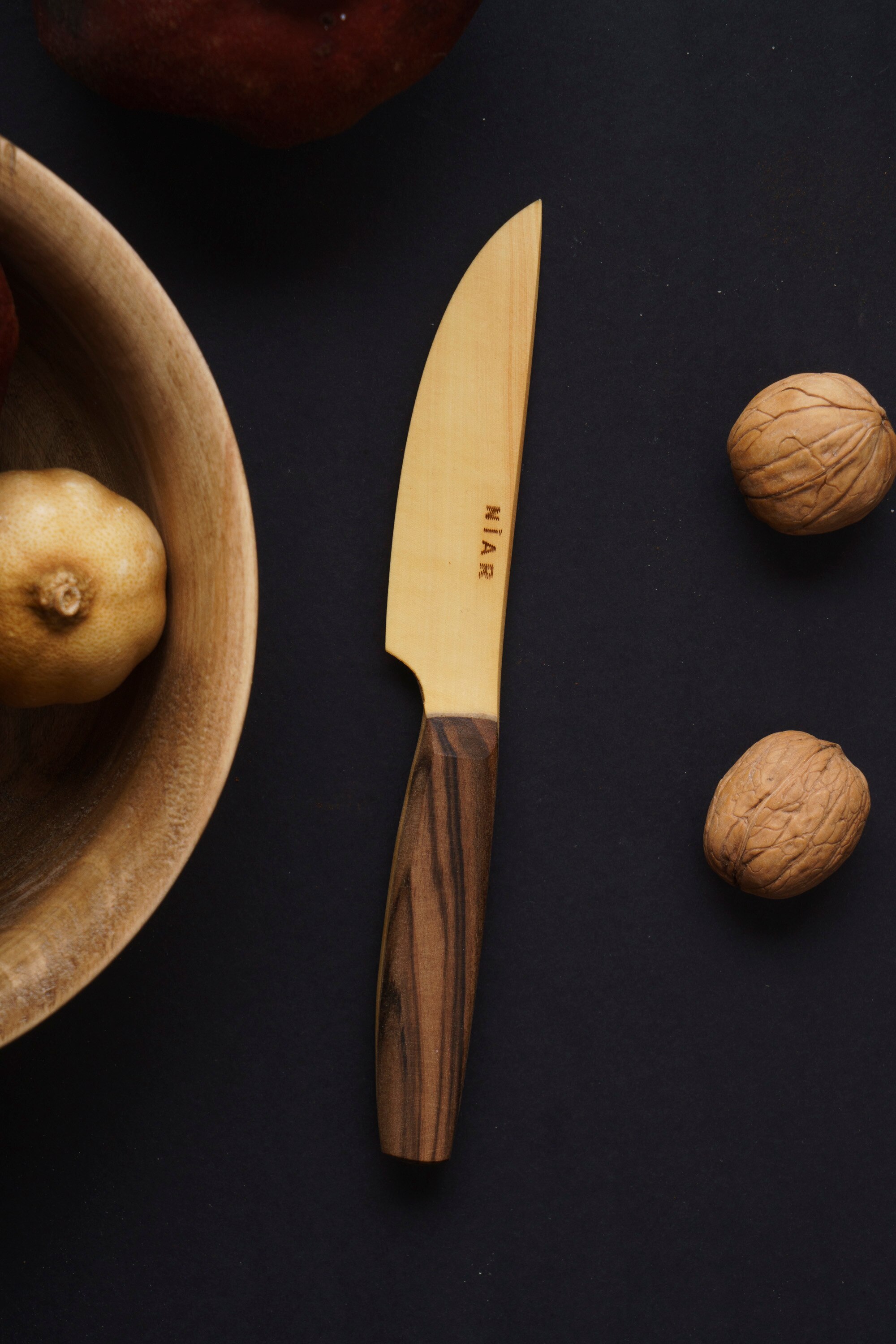 NIAR Wooden Utensil Set - 7 Piece Set Cooking Set - Handmade Kitchen Utensils Set Natural Dinner Spoon, Spatula, Vegetable Knife: Pink